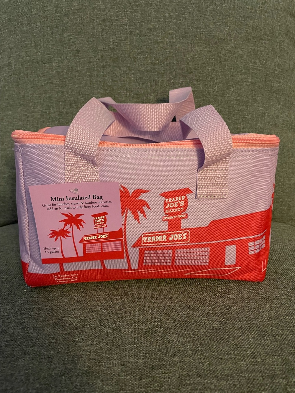Trader Joe's Mini Insulated Lunch Bag in Pink and Red